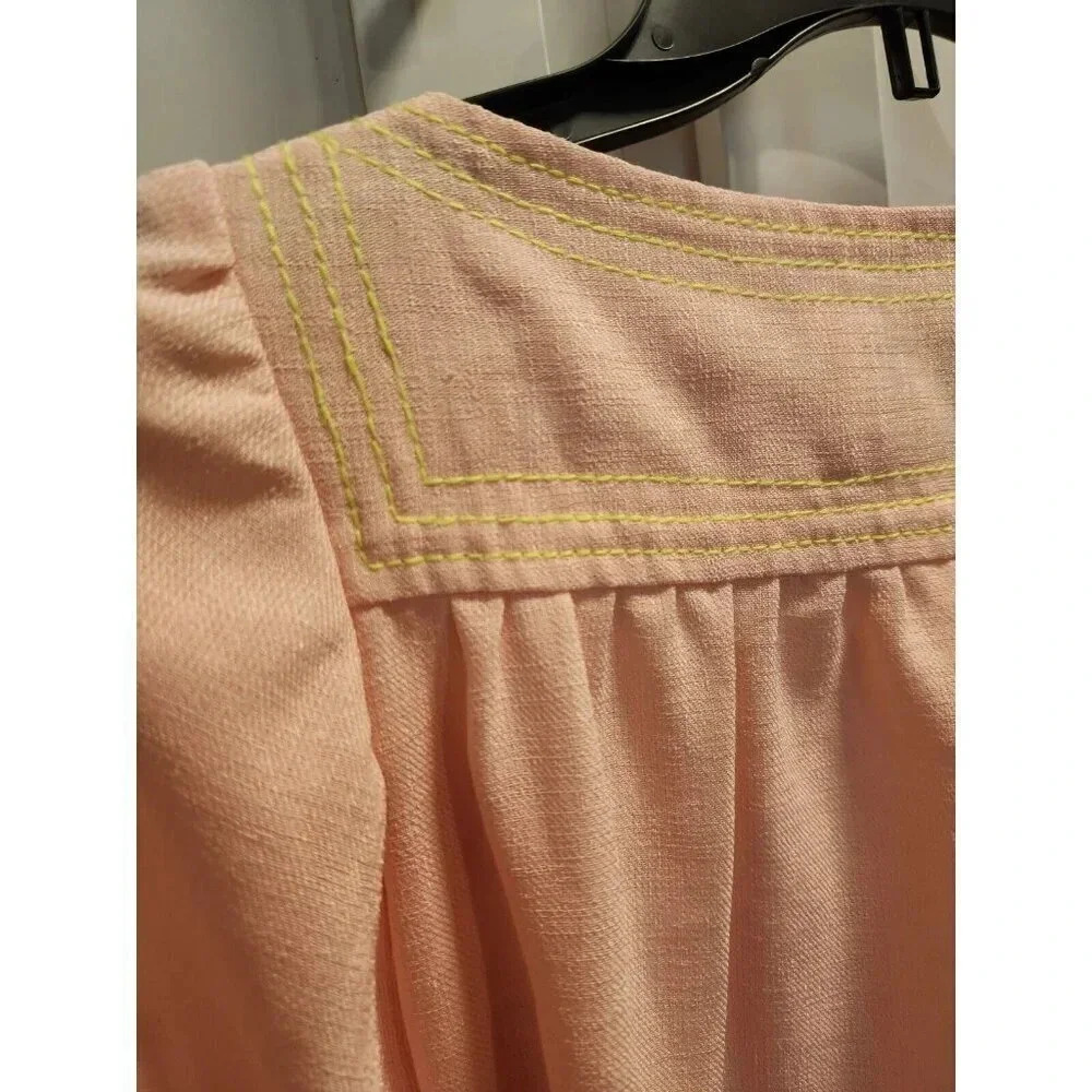 Tracy Feith Three Quarter Sleeve Knit Mini Dress Pink Neon Yellow Sz XS - Picture 6 of 9